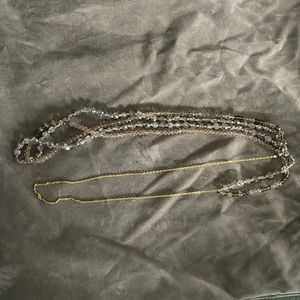 Crystals and gold necklace
